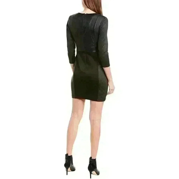 NEW! BCBGMAXAZRIA Women's S Paneled 3/4 Sleeve Dress In Charcoal Combo NWT $228 - Picture 2 of 4